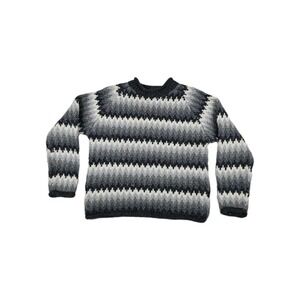 Vintage‎ In Knit Sweater Heavy Acrylic Wool Blend Men's Size Small Zig Zag